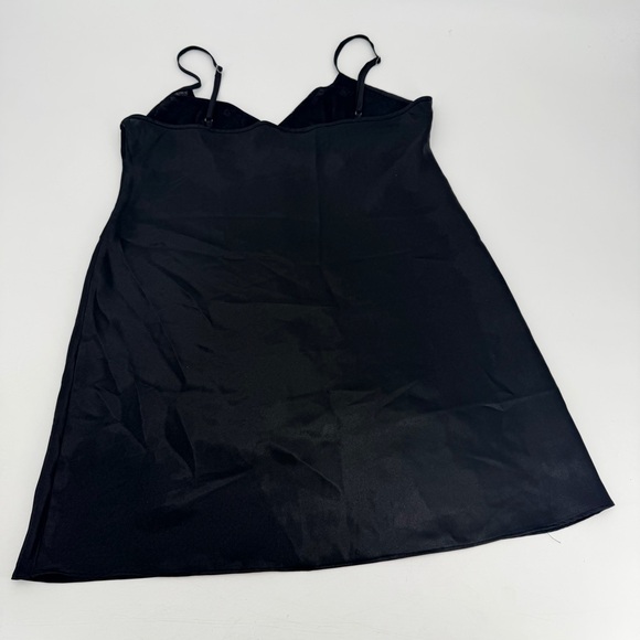 Vintage Y2K Sexy Black Heart Mini Slip Dress Lingerie Loveable Whimsygoth - Picture 4 of 4
